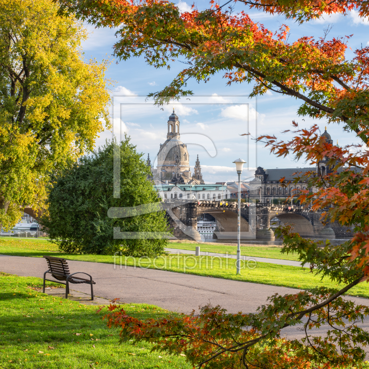 Bild-Nr.: 12860693 Sonniger Herbsttag am Königsufer in Dresden erstellt von eyetronic