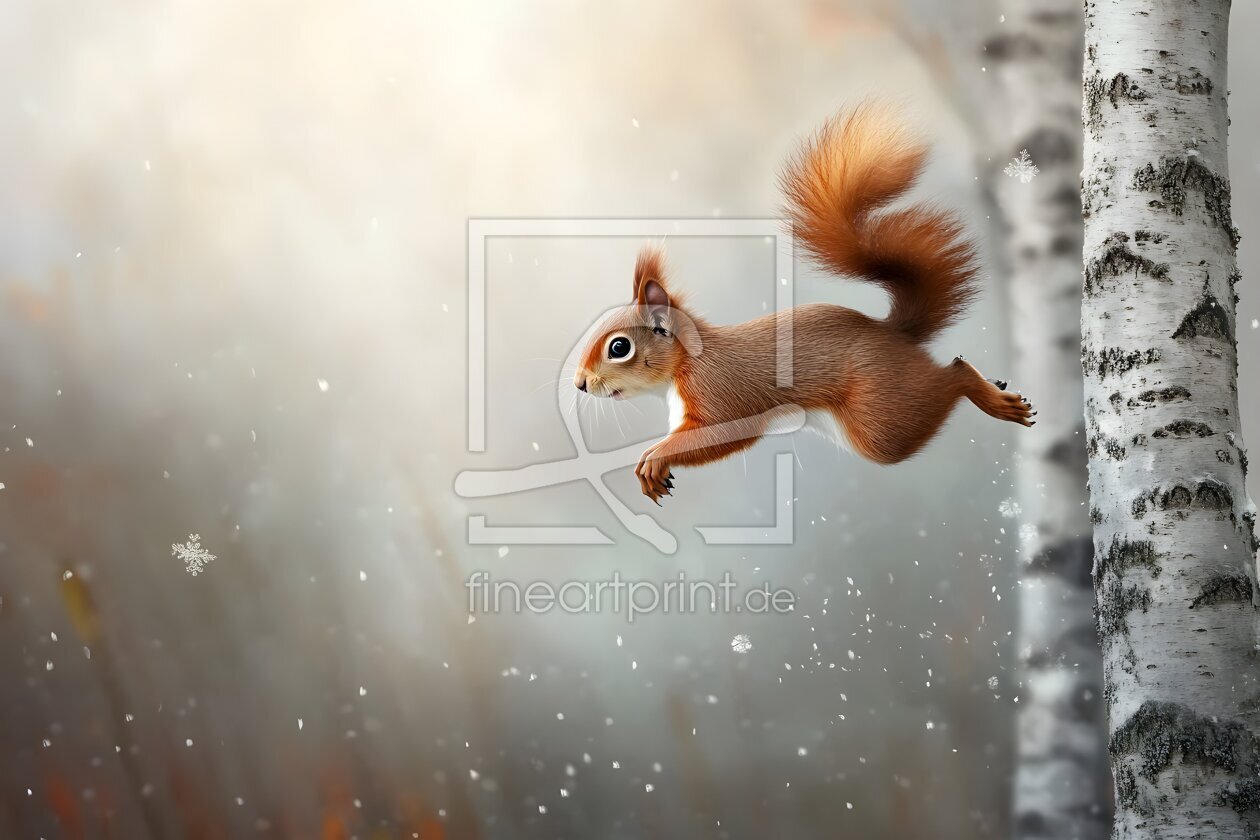 Bild-Nr.: 12871429 Eichhörnchen im Flug KI erstellt von Heike  Hultsch