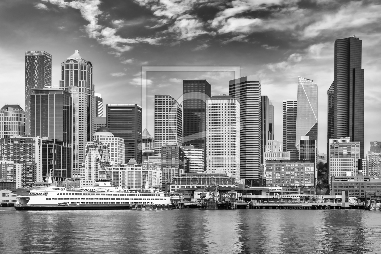 Bild-Nr.: 12875078 Downtown Seattle in Monochrom erstellt von Melanie Viola