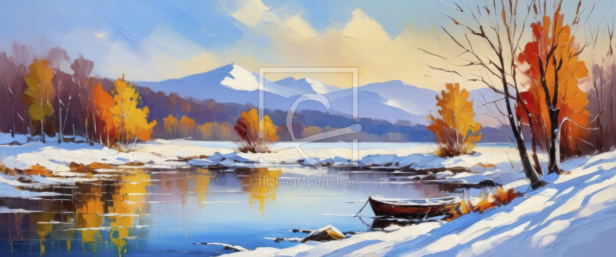 Bild-Nr.: 12876124 Winter am See KI erstellt von XYRIUS