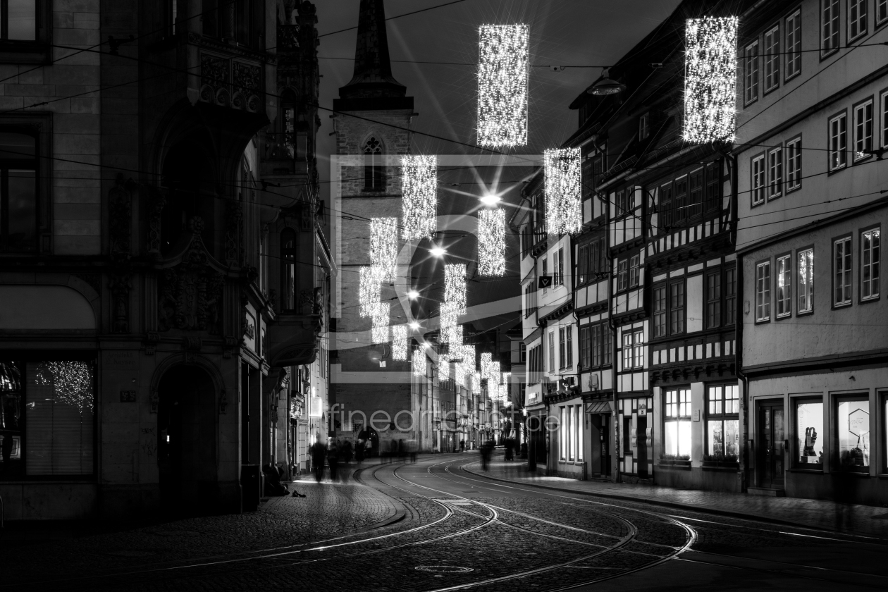 Bild-Nr.: 12877149 Erfurt Markstraße zu Weihnachten SW erstellt von Sandra Höfer