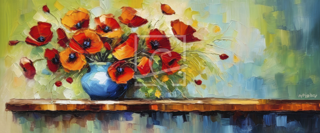 Bild-Nr.: 12882219 Stillleben Mohn in Vase KI erstellt von XYRIUS