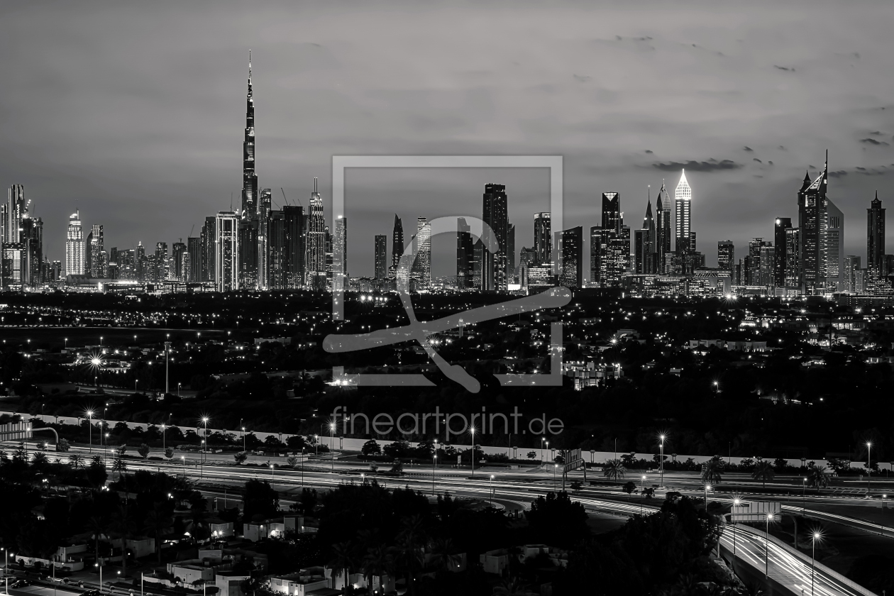 Bild-Nr.: 12892076 Panorama Dubai - Skyline schwarz-weiß erstellt von uh-Photography