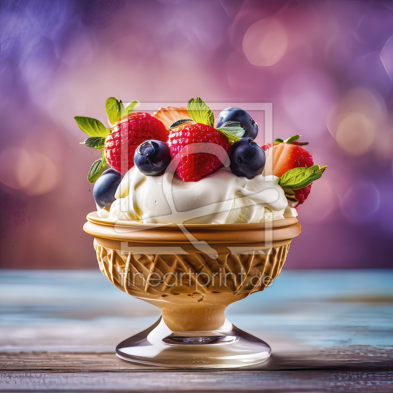 Bild-Nr.: 12896046 Eiscreme mit Früchten KI erstellt von XYRIUS