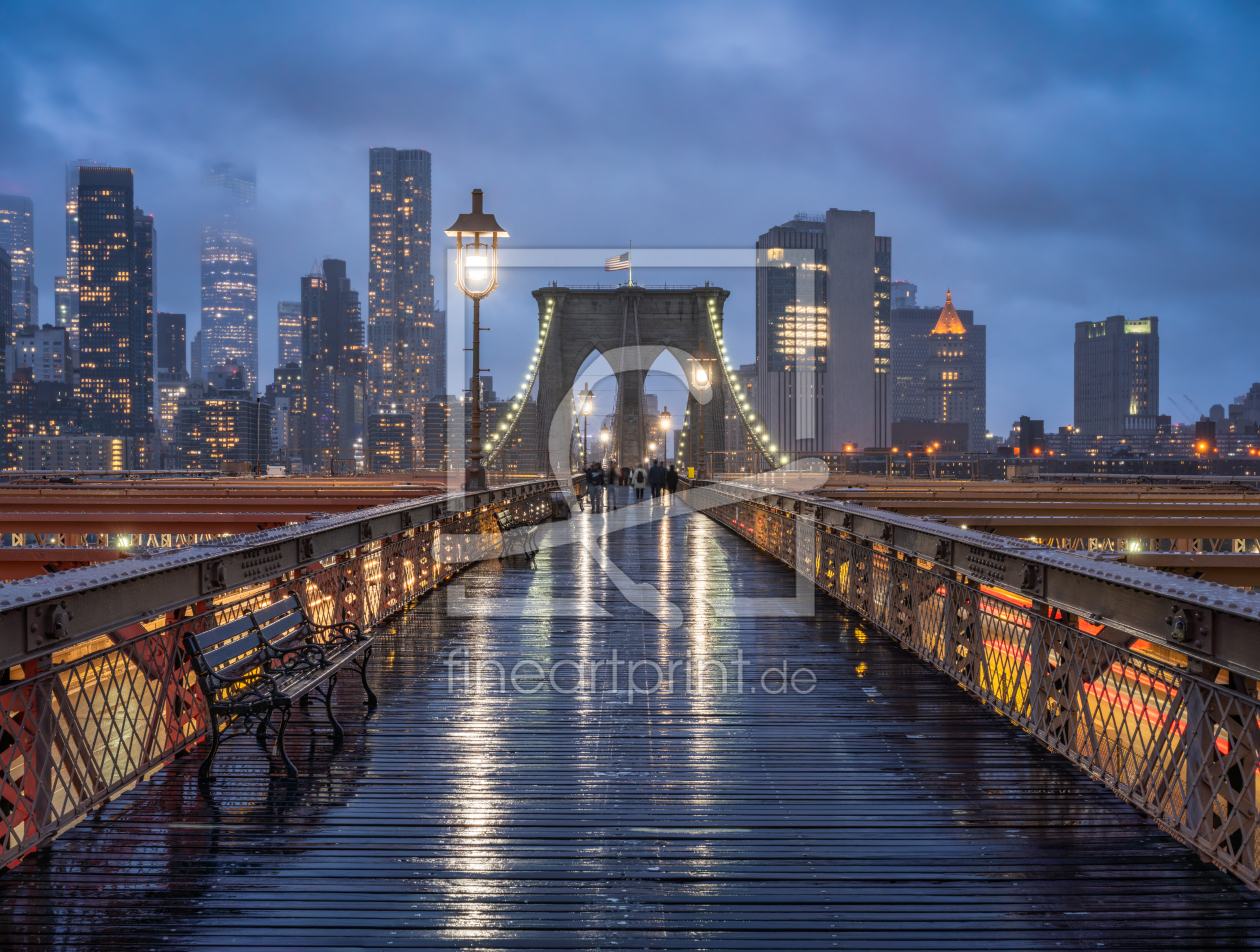 Bild-Nr.: 12898631 Brooklyn Bridge bei Nacht erstellt von eyetronic