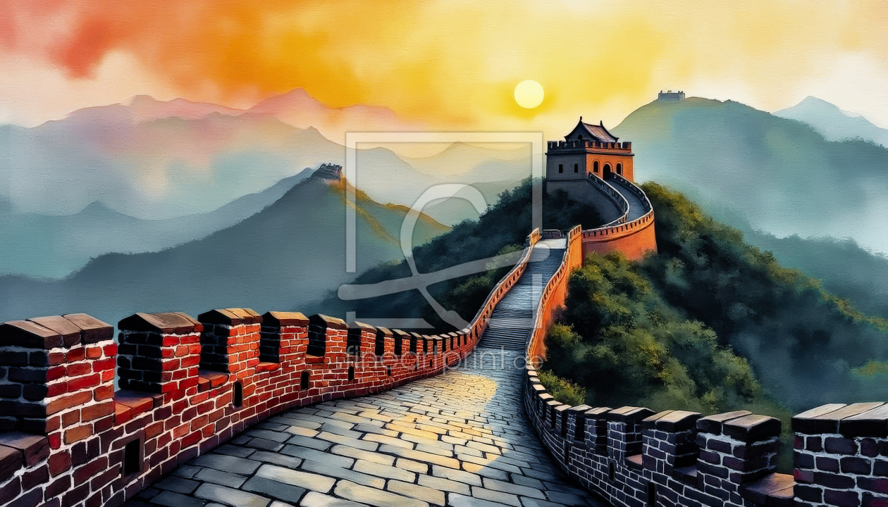 Bild-Nr.: 12901758 Chinesische Mauer KI erstellt von XYRIUS