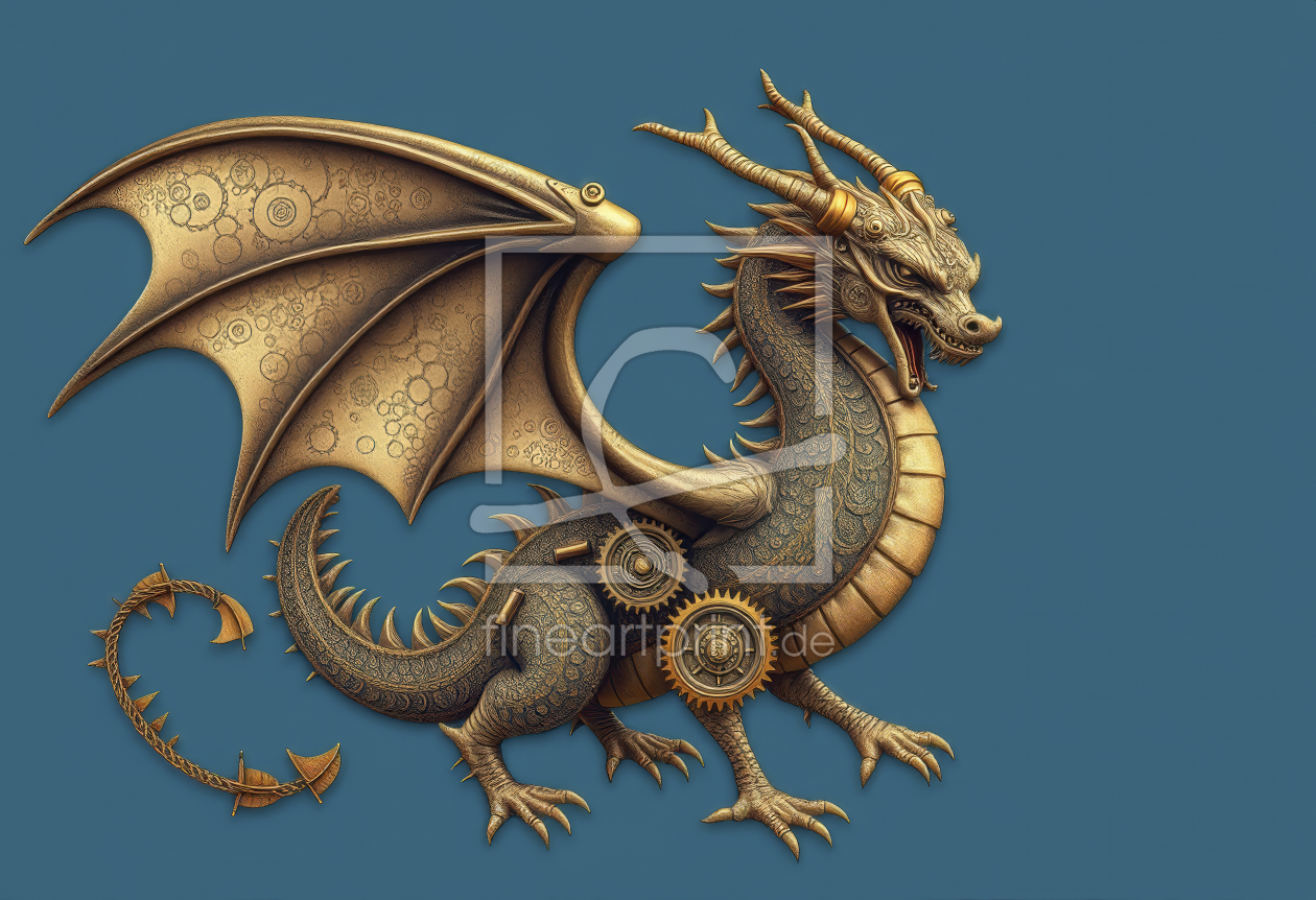 Bild-Nr.: 12903520 Goldener Drache KI erstellt von XYRIUS