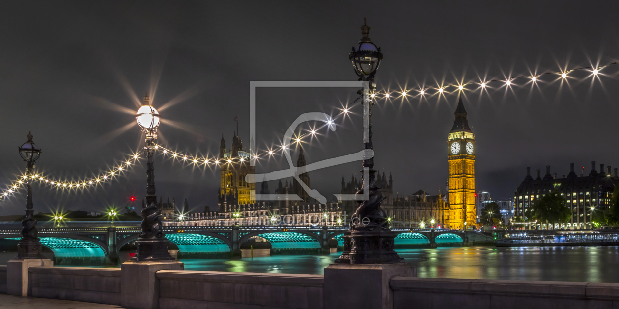 Bild-Nr.: 12906495 LONDON Magische Nacht in Westminster - Panorama erstellt von Melanie Viola