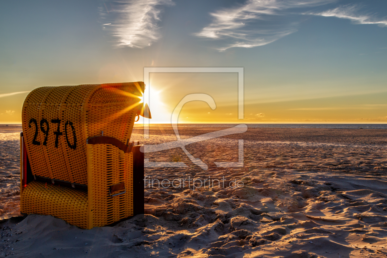 Bild-Nr.: 12911125 Strandkorb im Sonnenuntergang erstellt von DirkR