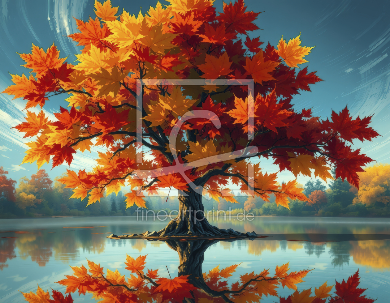 Bild-Nr.: 12911468 Ahornbaum am See KI erstellt von XYRIUS