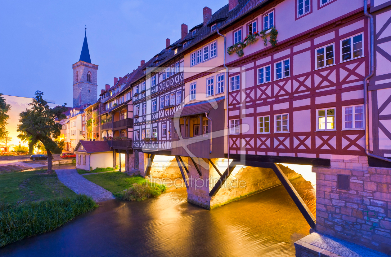 Bild-Nr.: 12913543 Krämerbrücke in Erfurt bei Nacht - Thüringen  erstellt von dieterich