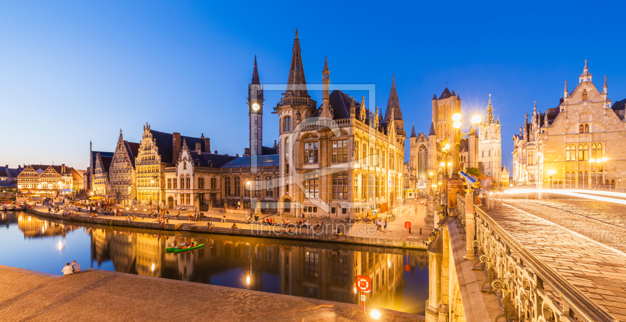Bild-Nr.: 12913546 Altstadt von Gent in Belgien bei Nacht erstellt von dieterich