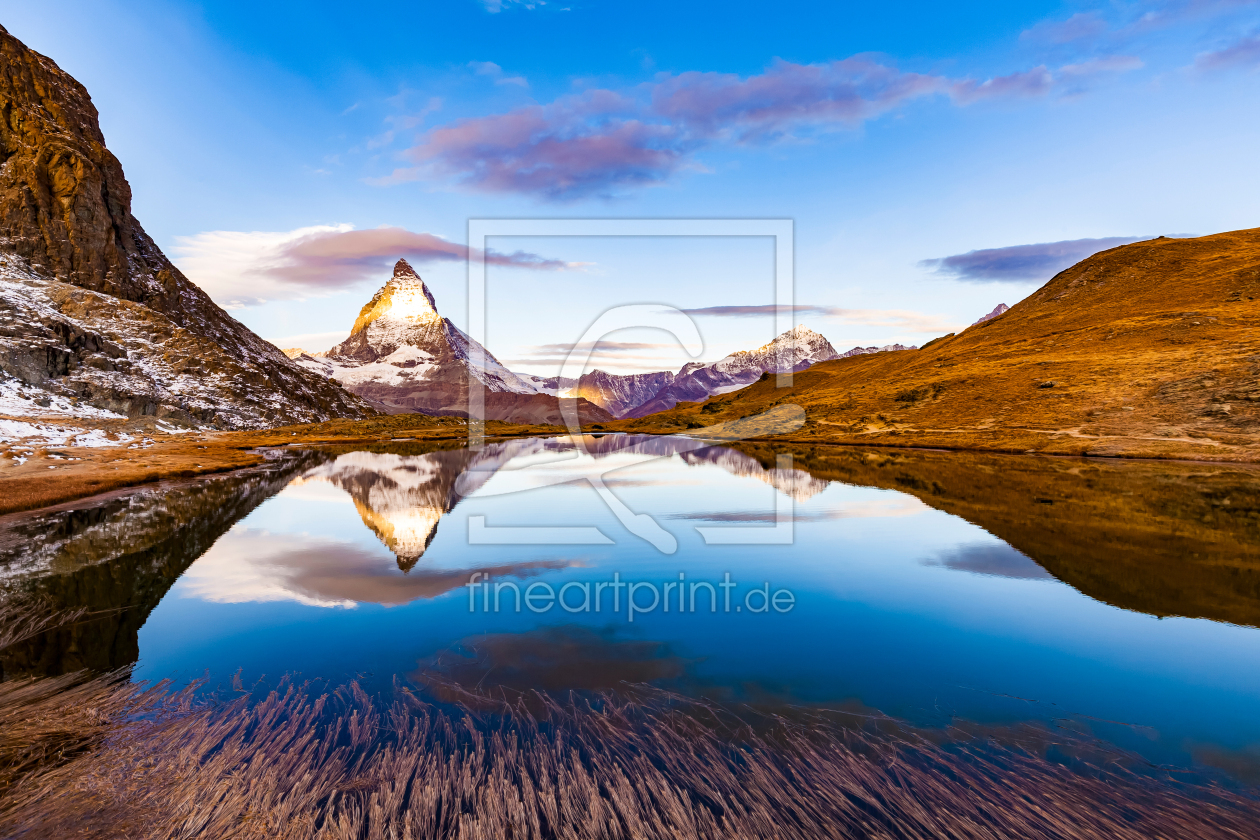 Bild-Nr.: 12913547  Matterhorn und Riffelsee bei Zermatt - Schweiz erstellt von dieterich