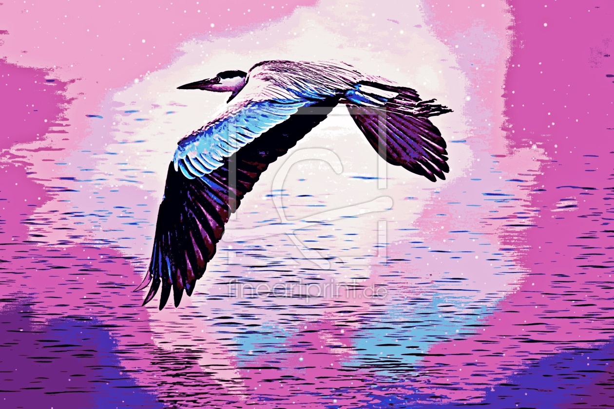 Bild-Nr.: 12915392 Fischreiher mixed media erstellt von Schwob