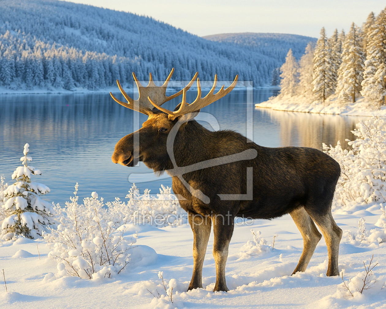 Bild-Nr.: 12916495 Elch in der Schneelandschaft erstellt von Laake-Fotos