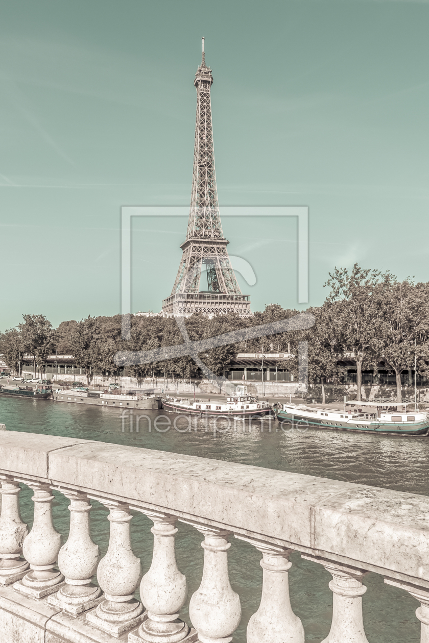 Bild-Nr.: 12916499 PARIS Eiffelturm und Seine - urbaner Vintage-Stil erstellt von Melanie Viola