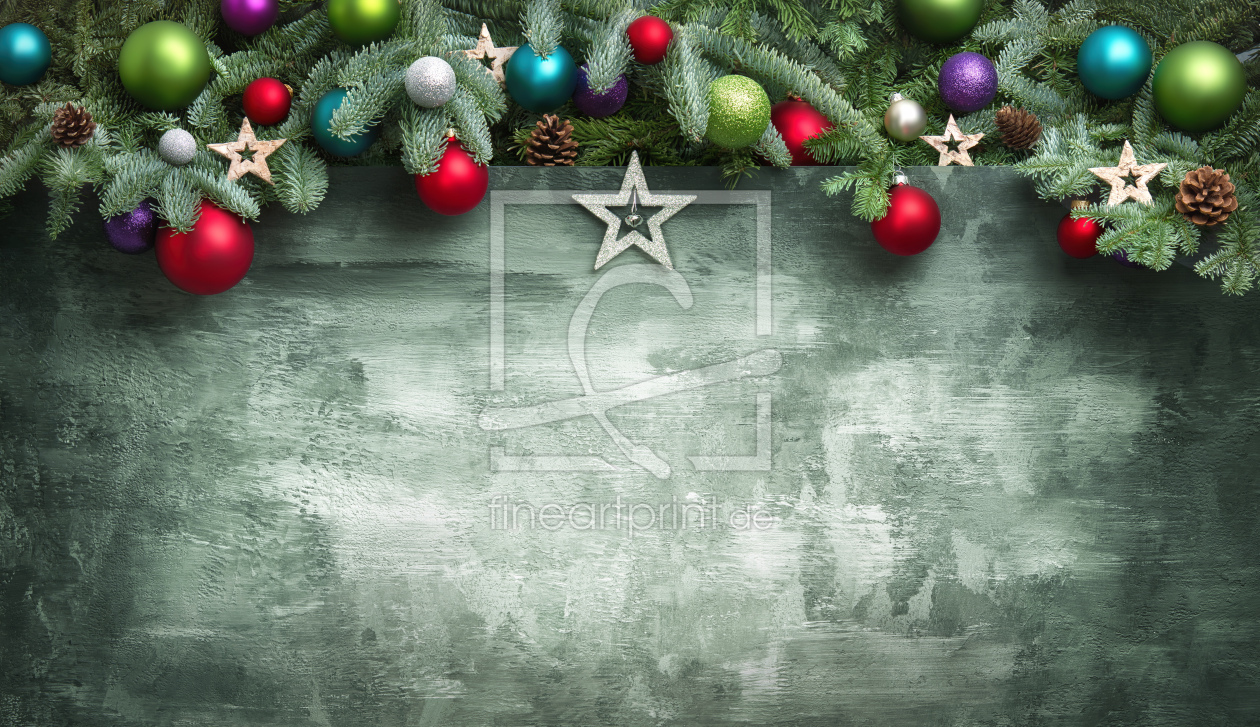 Bild-Nr.: 12916755 Weihnachtshintergrund mit Bogen aus Ornamenten erstellt von Smileus