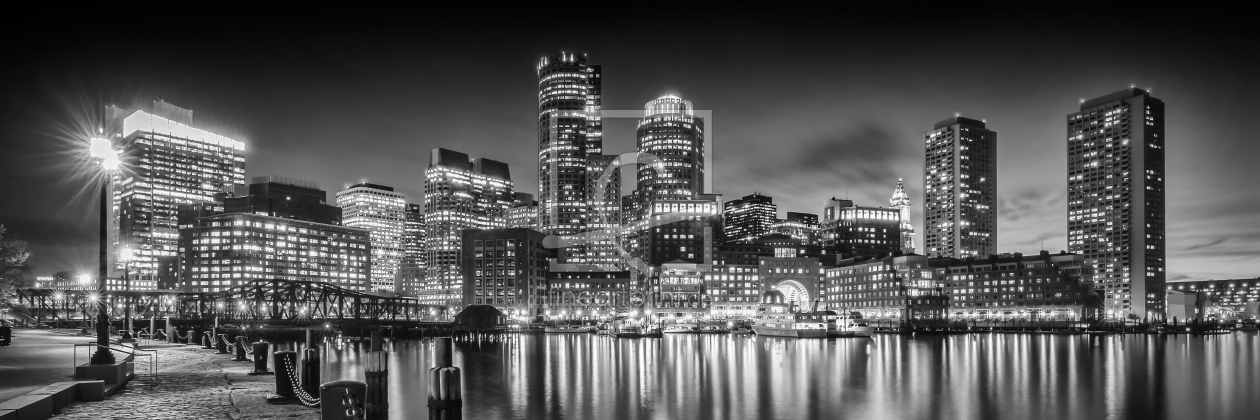 Bild-Nr.: 12917876 BOSTON Fan Pier Park und Skyline am Abend  erstellt von Melanie Viola