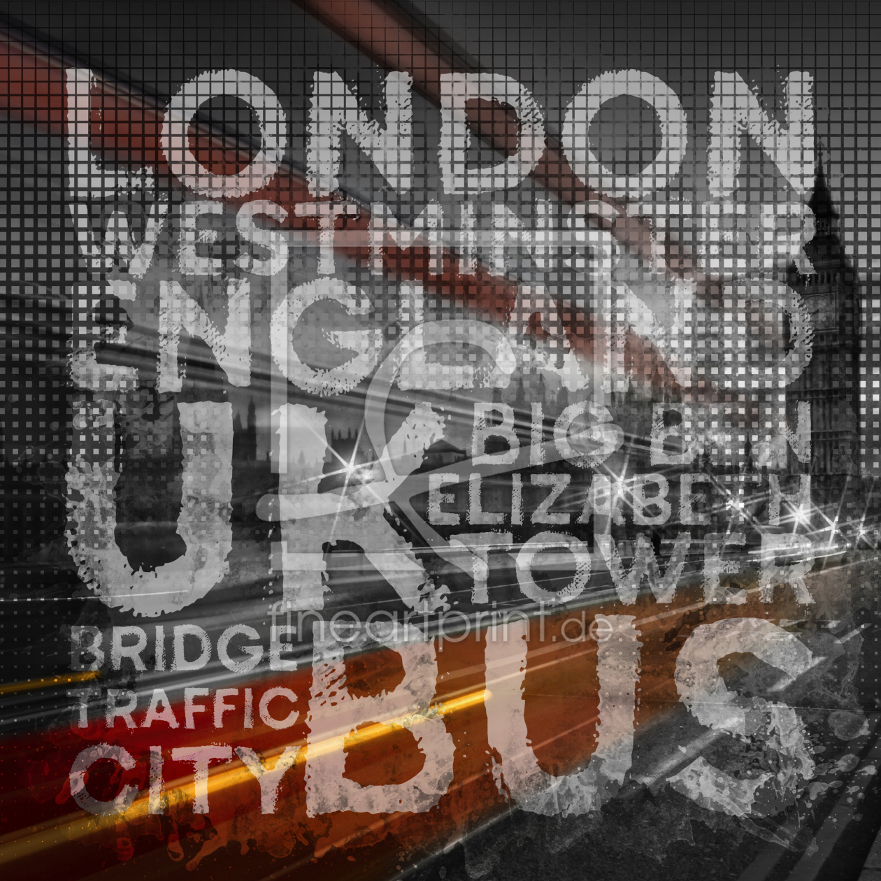 Bild-Nr.: 12926407 Graphic Art LONDON Verkehr auf der Westminster Bri erstellt von Melanie Viola