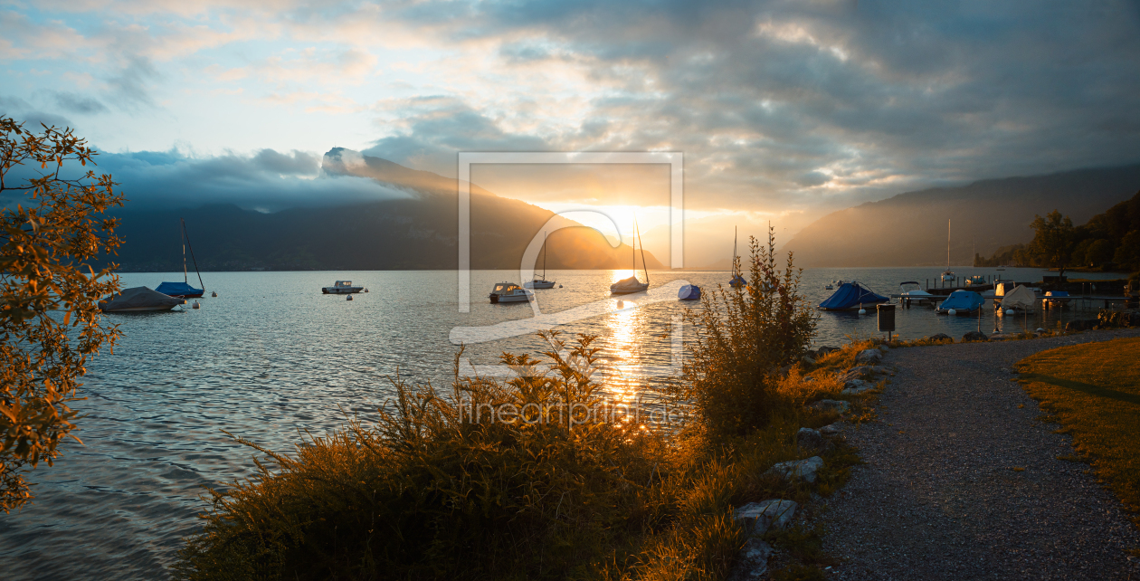 Bild-Nr.: 12930520 Sonnenaufgang am Hafen Faulensee Thunersee erstellt von SusaZoom
