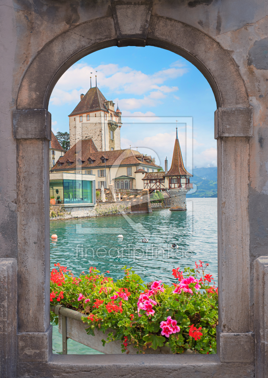 Bild-Nr.: 12936328 Rustikales Fenster mit Blick auf Schloss Oberhofen erstellt von SusaZoom