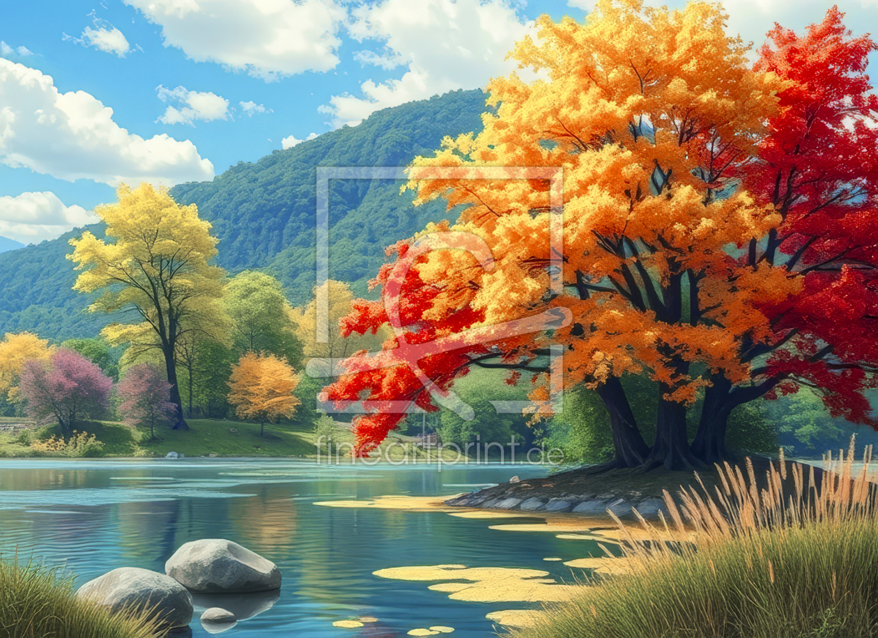 Bild-Nr.: 12936400 Herbst am See KI erstellt von XYRIUS