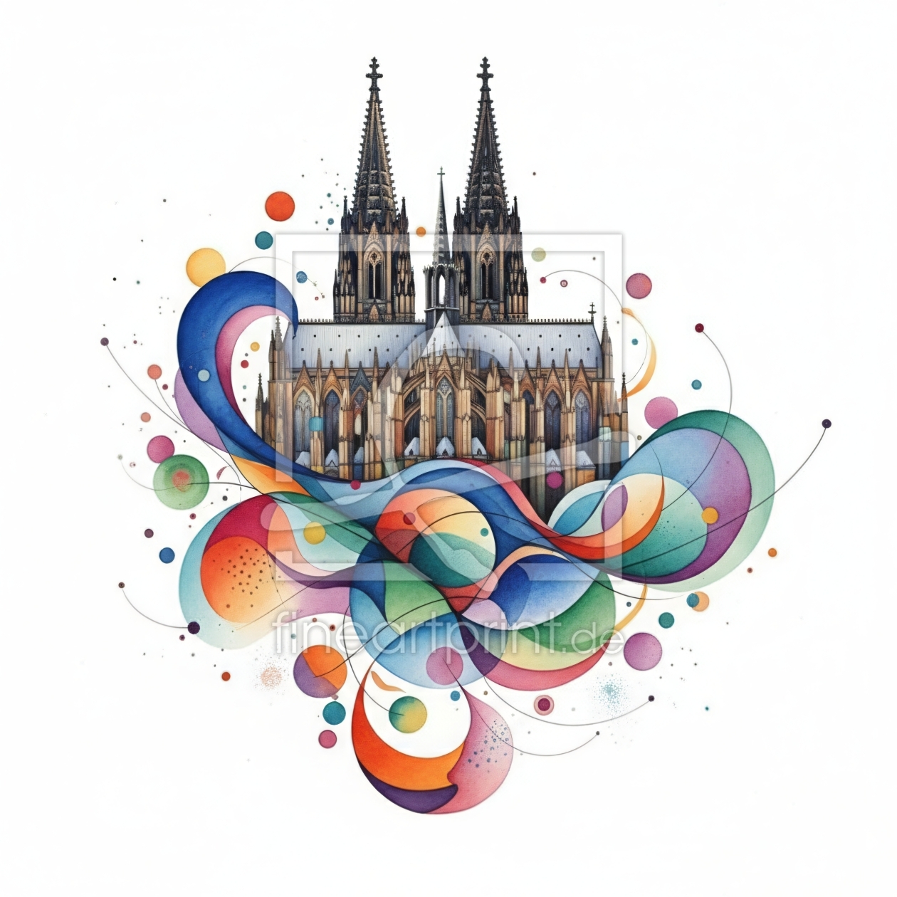 Bild-Nr.: 12938410 Gotik im Farbenrausch Der Kölner Dom KI erstellt von gabii40