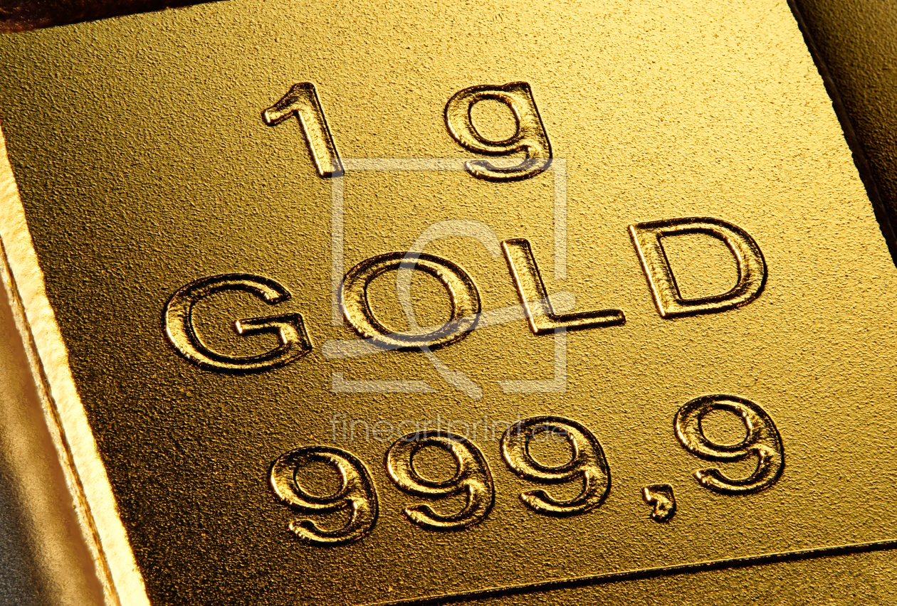 Bild-Nr.: 12938908 Extrem Nahaufnahme von 1 Gramm  reinem Gold erstellt von Smileus