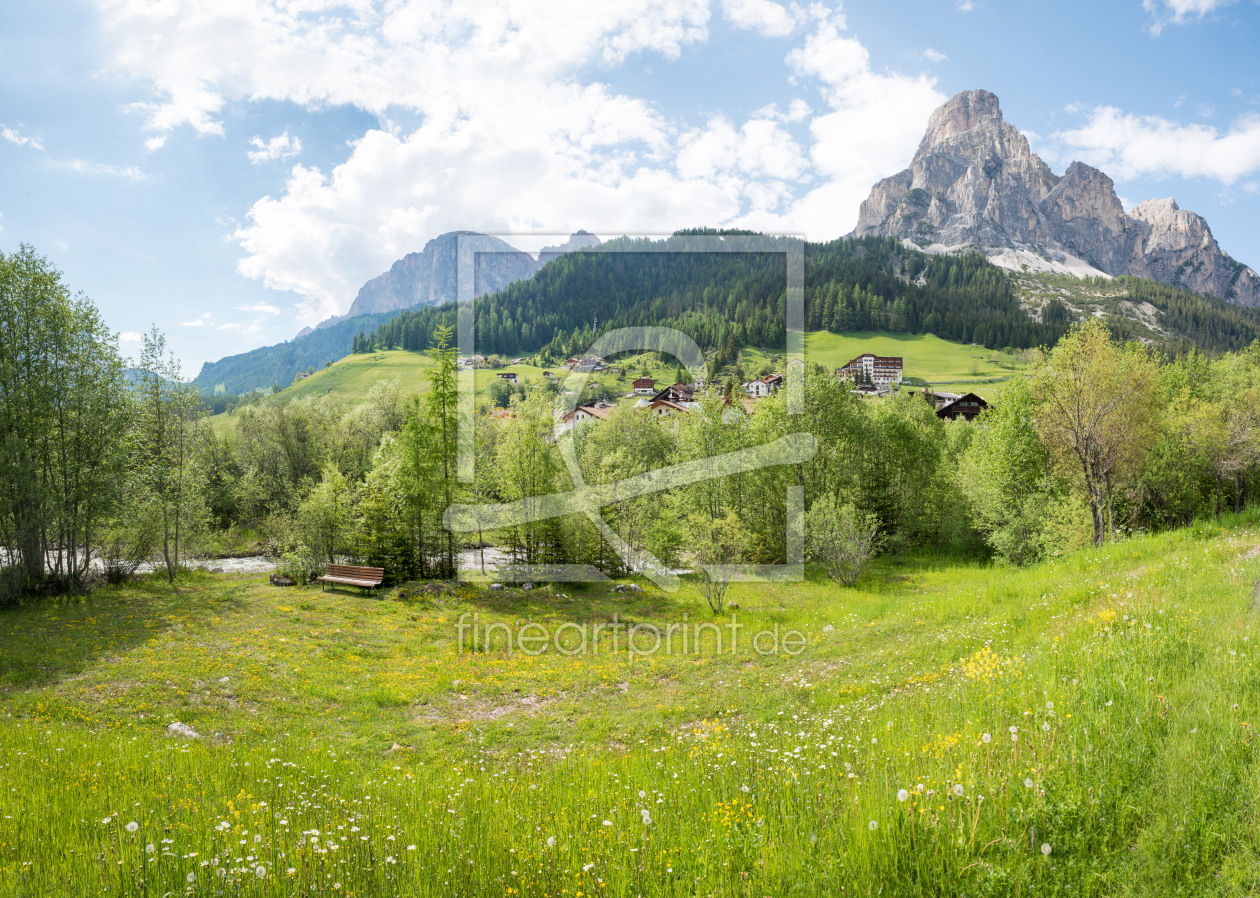 Bild-Nr.: 12940597 Corvara mit Gaderfluss und Sassongher erstellt von SusaZoom