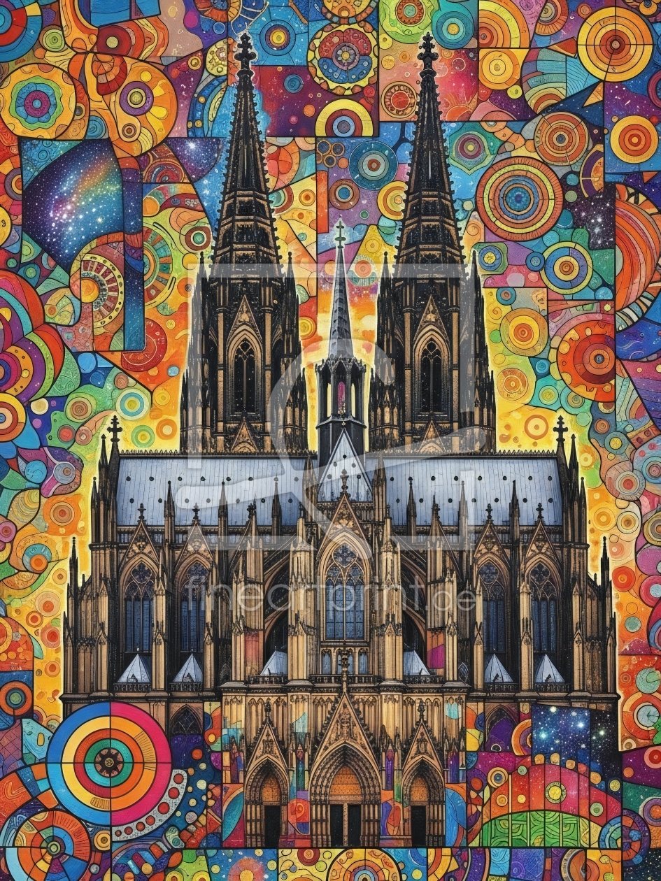 Bild-Nr.: 12943166 Der Kölner Dom in psychedelischen Sphären KI erstellt von gabii40