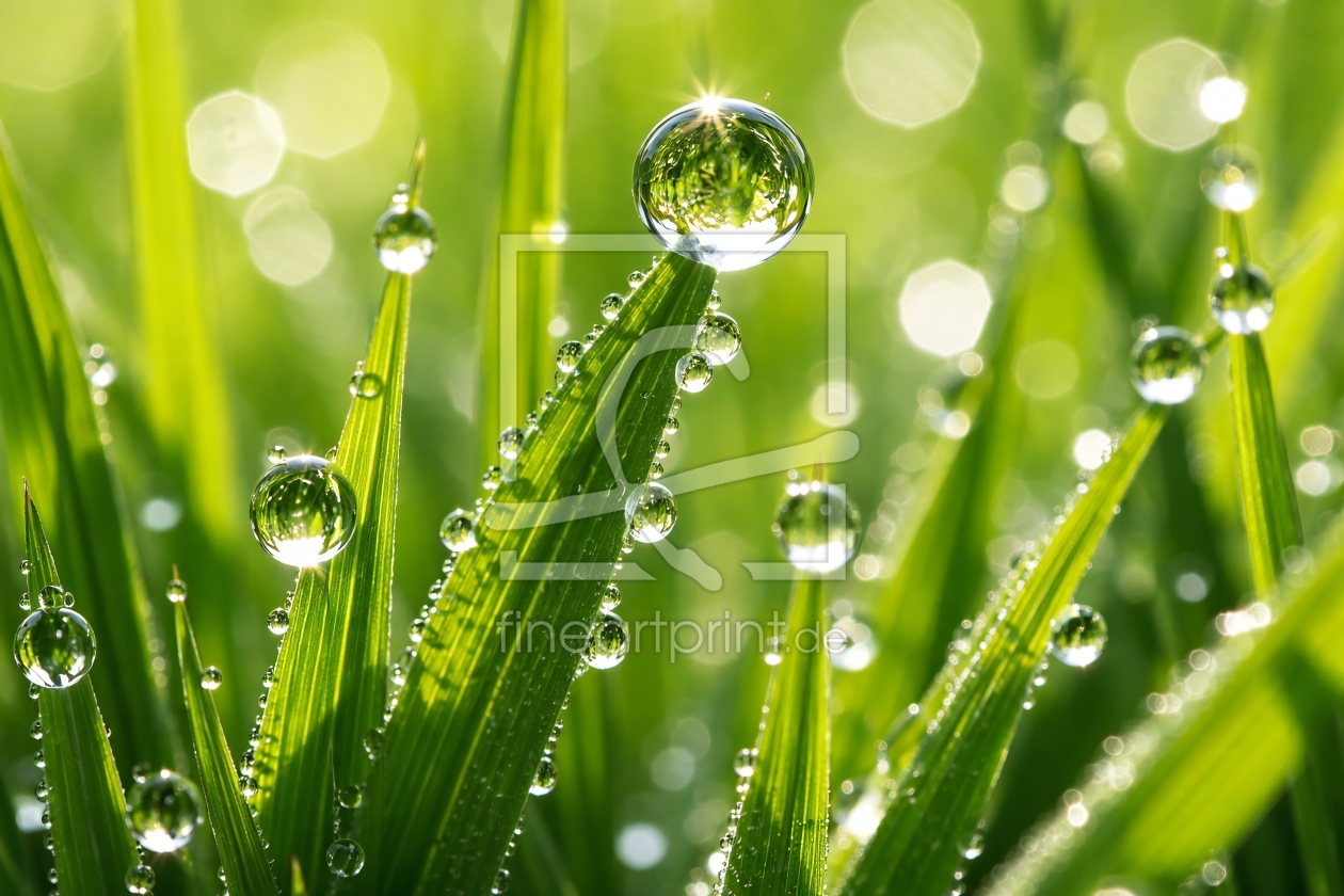 Bild-Nr.: 12945045 Morgentau auf grünen Grashalmen im Sonnenlicht erstellt von gabii40