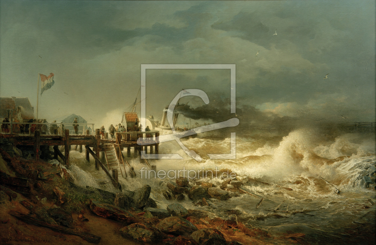 Bild-Nr.: 30000026 Andreas Achenbach,Abfahrt eines Dampfers erstellt von Achenbach, Andreas