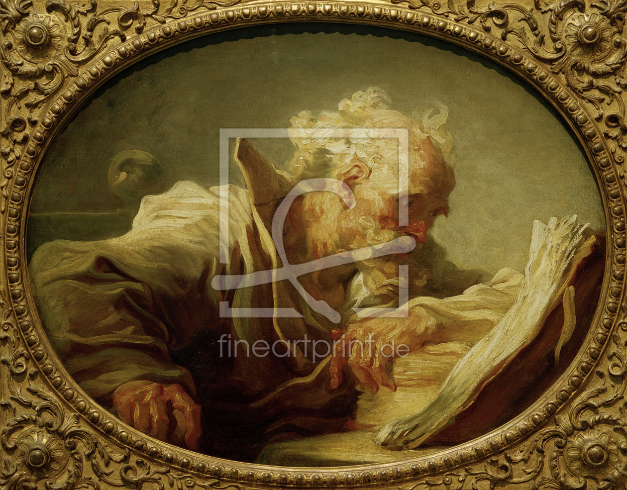 Bild-Nr.: 30000234 J.-H.Fragonard, Les.alt.Mann (Philosoph) erstellt von Fragonard, Jean-Honoré