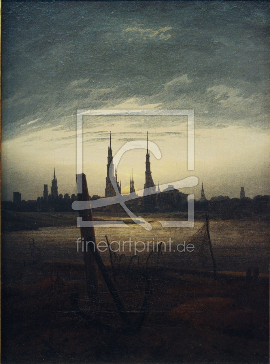 Bild-Nr.: 30000288 C.D.Friedrich, Stadt bei Mondaufgang erstellt von Friedrich, Caspar David