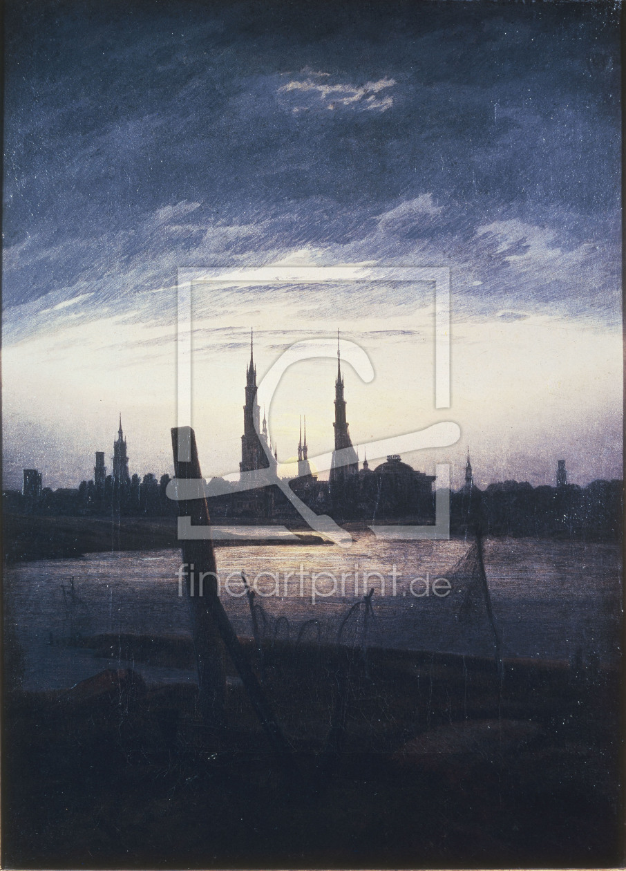 Bild-Nr.: 30000402 Friedrich / City at moonrise / c.1825 erstellt von Friedrich, Caspar David