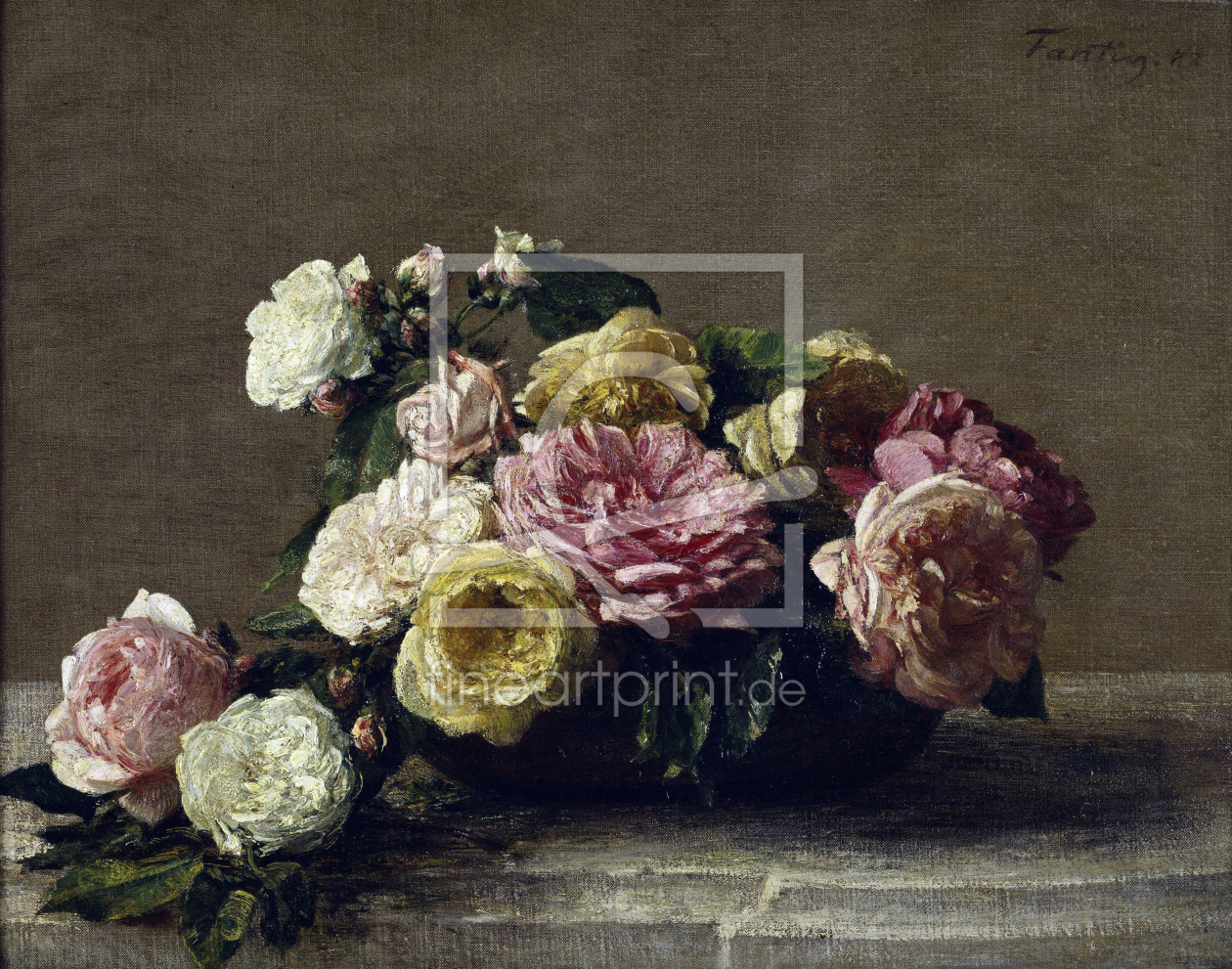 Bild-Nr.: 30001504 H.Fantin-Latour / Roses in a Bowl / 1882 erstellt von Fantin-Latour, Henri