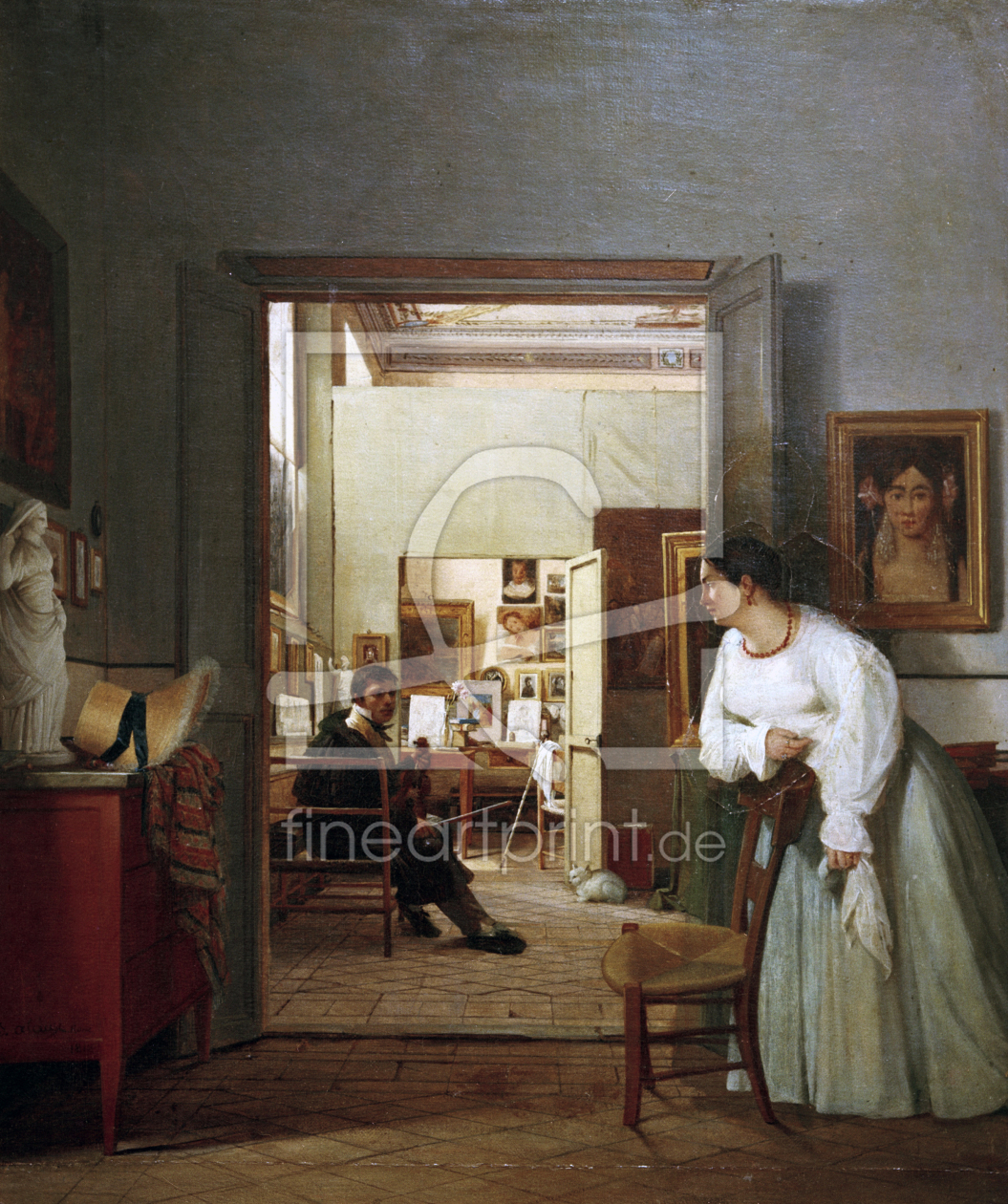 Bild-Nr.: 30001698 J.A.D.Ingres' Studio in Rome / J.Alaux erstellt von Ingres, Jean-Auguste-Dominique