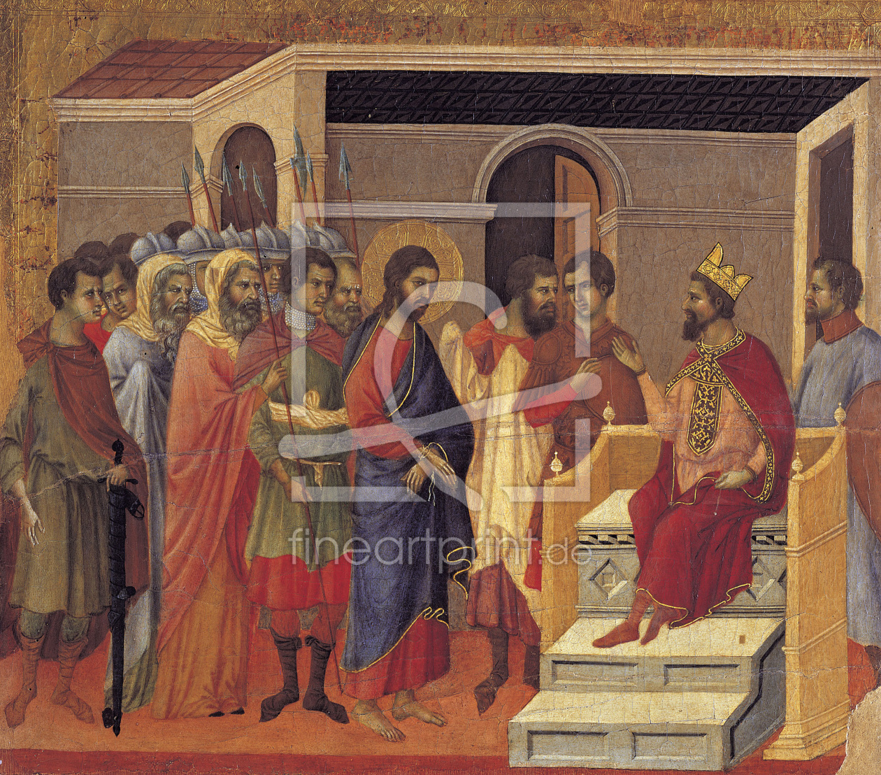 Bild-Nr.: 30002058 Duccio / Christ before Herod / Paint. erstellt von Duccio (di Buoninsegna)