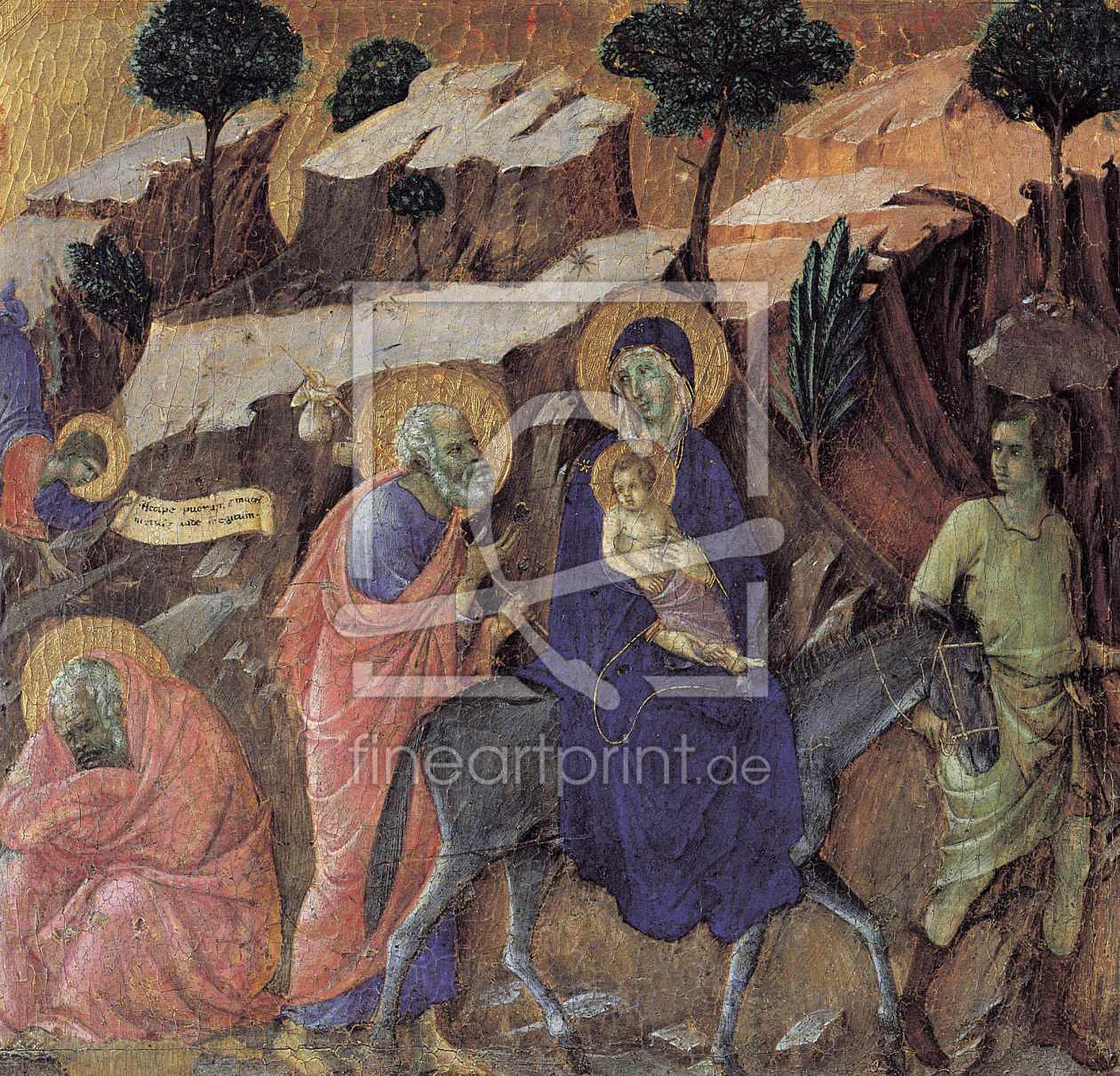 Bild-Nr.: 30002068 Duccio / Flight into Egypt / Paint./ C14 erstellt von Duccio (di Buoninsegna)