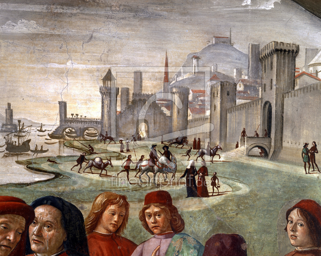 Bild-Nr.: 30002214 D.Ghirlandaio /St.Francis...Detail:Town erstellt von Ghirlandaio Domenico (Domenico Tommaso Bigordi)