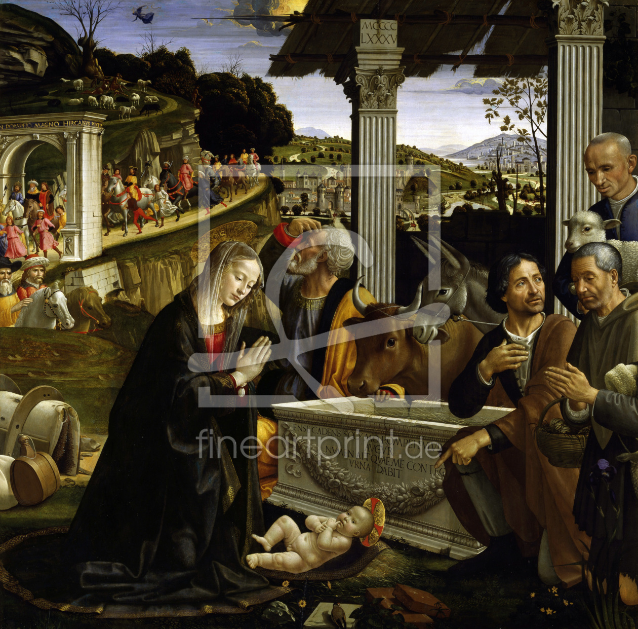 Bild-Nr.: 30002216 Ghirlandaio /Adoration of Shepherds/1485 erstellt von Ghirlandaio Domenico (Domenico Tommaso Bigordi)