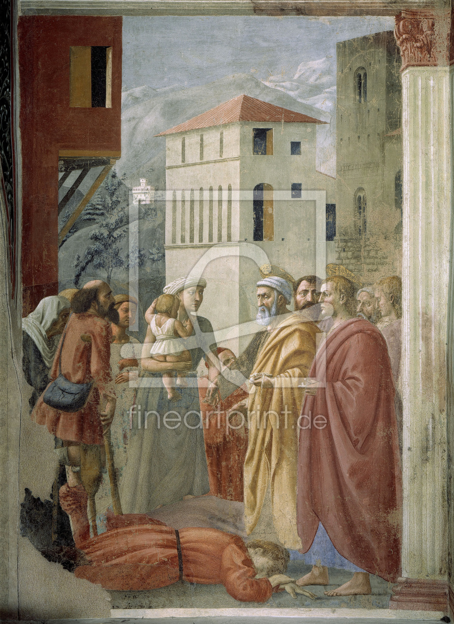 Bild-Nr.: 30002468 Masaccio / St.Peter Shares Alms.../ 1425 erstellt von Masaccio (Tommaso di Giovanni di Simone Guidi)