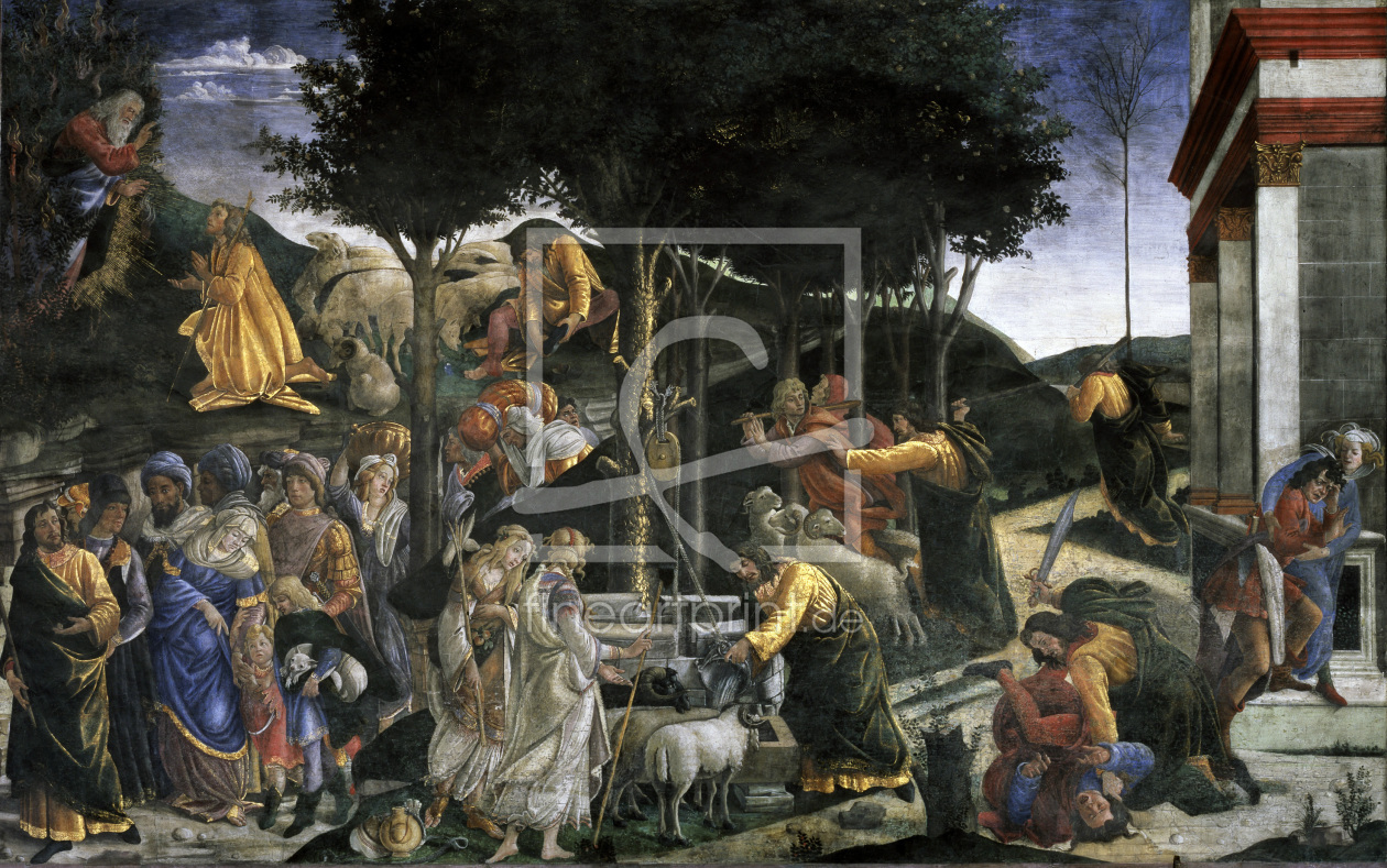 Bild-Nr.: 30002660 Botticelli / Moses' Story / 1481-82 erstellt von Botticelli, Sandro