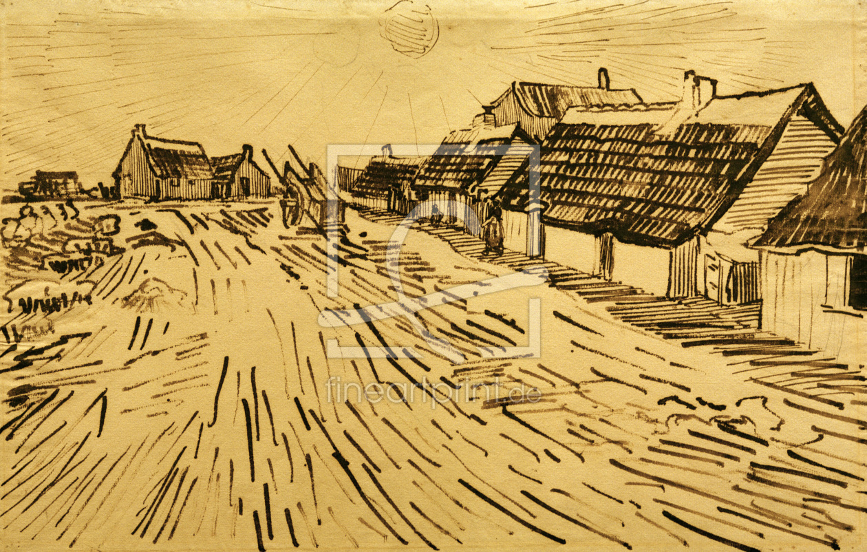 Bild-Nr.: 30003094 V.v.Gogh, Cottages, Saintes-Marie /Draw. erstellt von van Gogh, Vincent