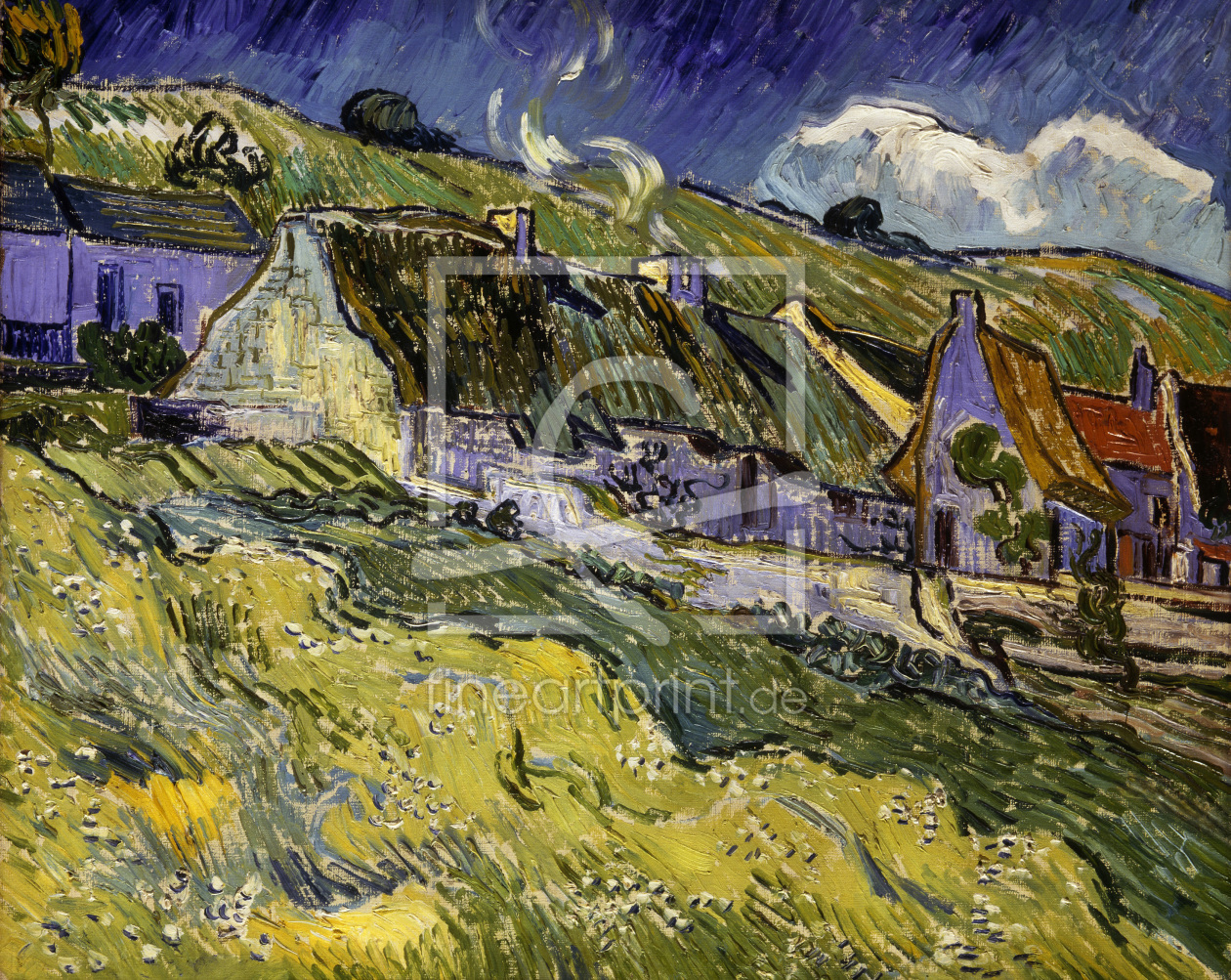 Bild-Nr.: 30003112 V.v.Gogh, Thatched Cottages /Paint./1890 Bild-Nr.: 30003112 V.v.Gogh, Thatched Cottages /Paint./1890 erstellt von van Gogh, Vincent