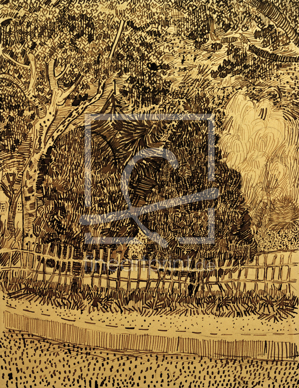 Bild-Nr.: 30003124 V.van Gogh, Park with Fence /Draw./1888 Bild-Nr.: 30003124 V.van Gogh, Park with Fence /Draw./1888 erstellt von van Gogh, Vincent