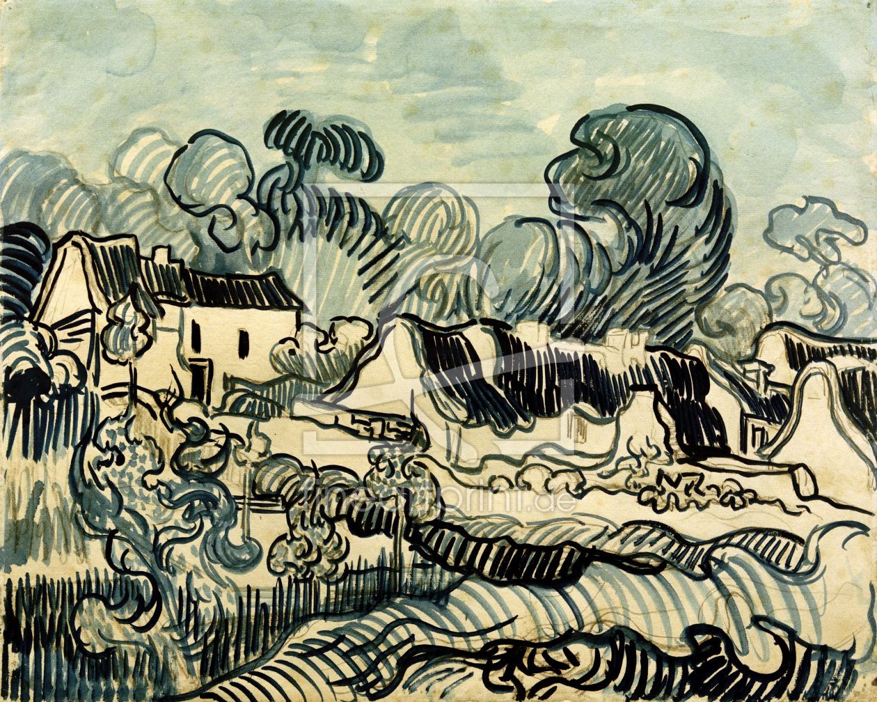 Bild-Nr.: 30003310 V.v.Gogh, Landscape w.Cottages / 1890 erstellt von van Gogh, Vincent