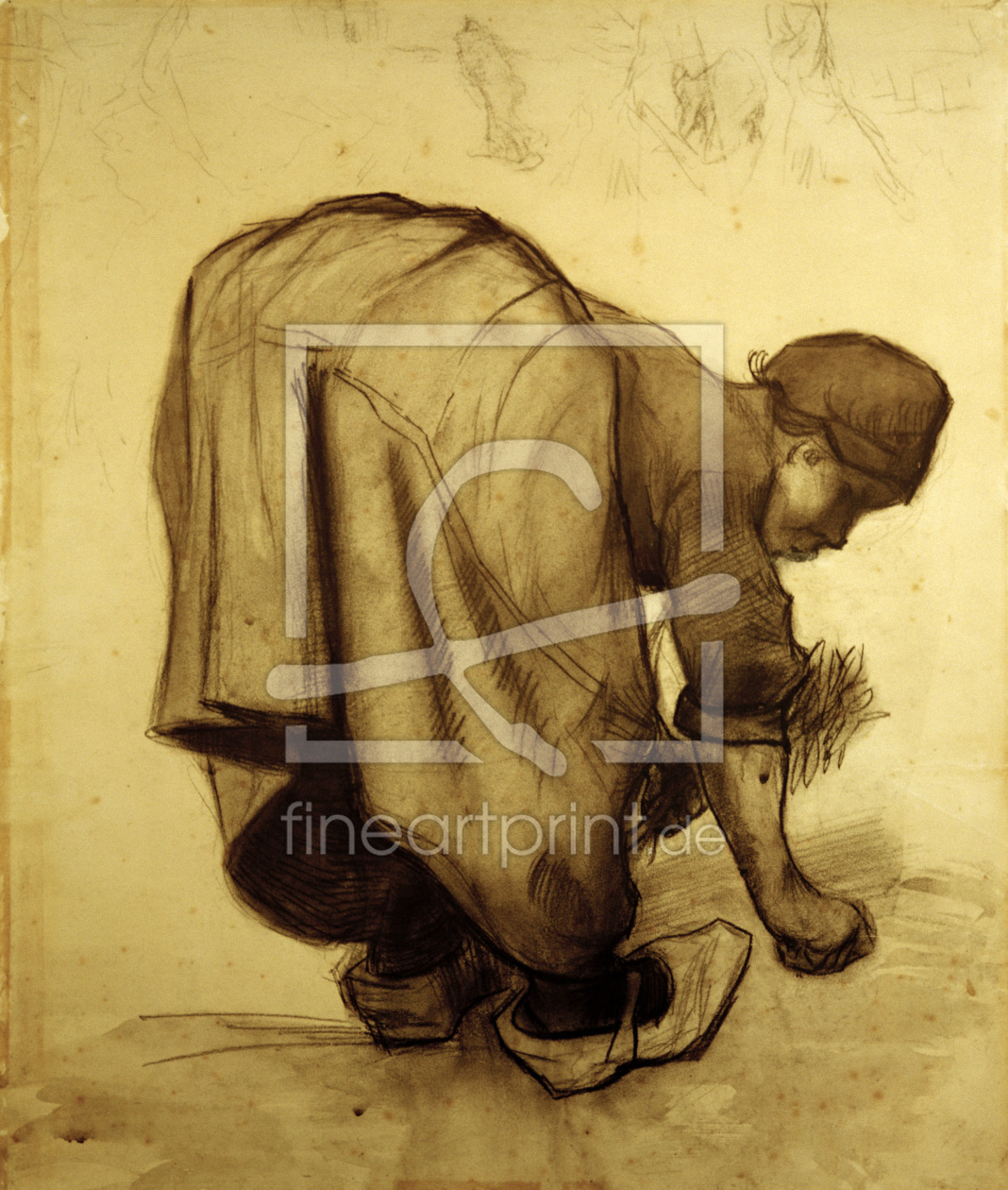 Bild-Nr.: 30003338 Van Gogh, Peasant Woman Gleaning /Draw. erstellt von van Gogh, Vincent