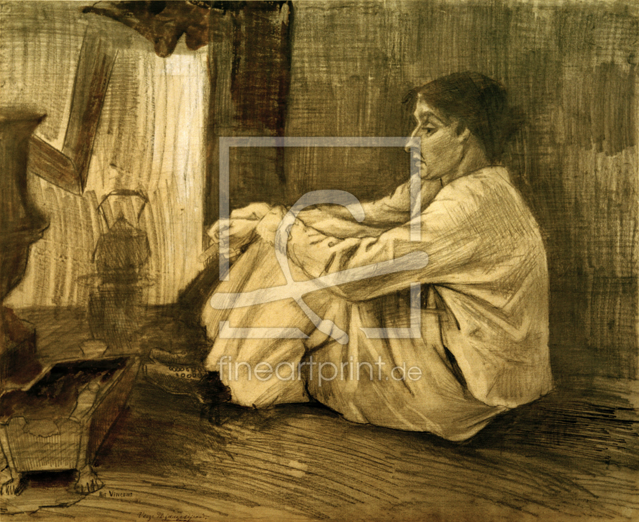 Bild-Nr.: 30003364 V.van Gogh, Woman Near Stove /Draw./1882 erstellt von van Gogh, Vincent