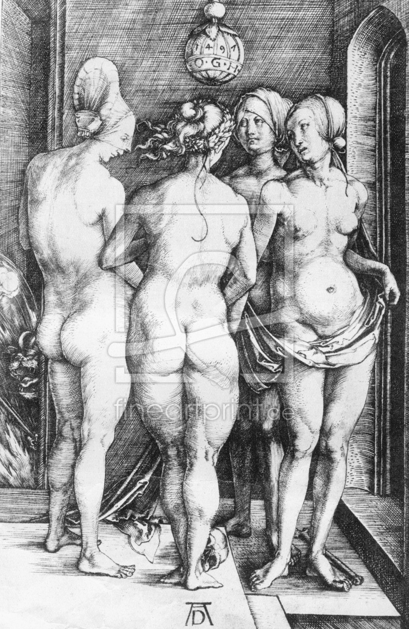 Bild-Nr.: 30004290 A.Dürer / Four Witches /Cop.Engrav./1497 erstellt von Dürer, Albrecht